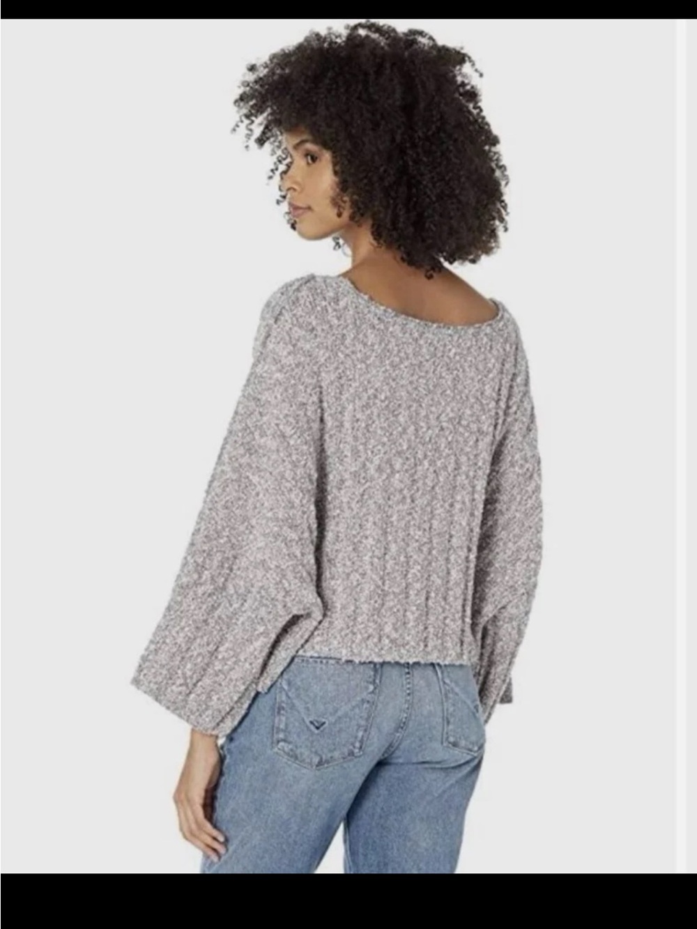 Free People Good Day Pullover Sweater Charcoal Gray Size Medium - Picture 3 of 12